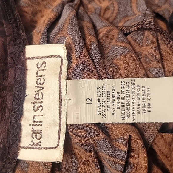 Karin Stevens, Size 12 Black and Brown Patterned Dress, Vintage, EUC - Picture 5 of 5
